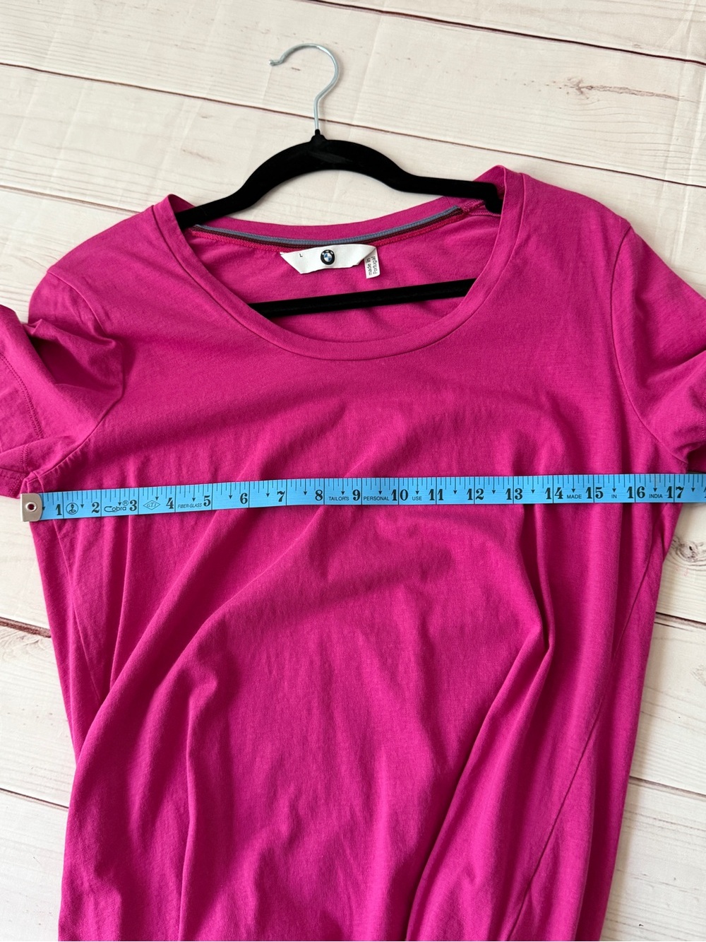 BMW Women’s Short-Sleeve Scoop Neck Top - Fuchsia Pink - Picture 5 of 6